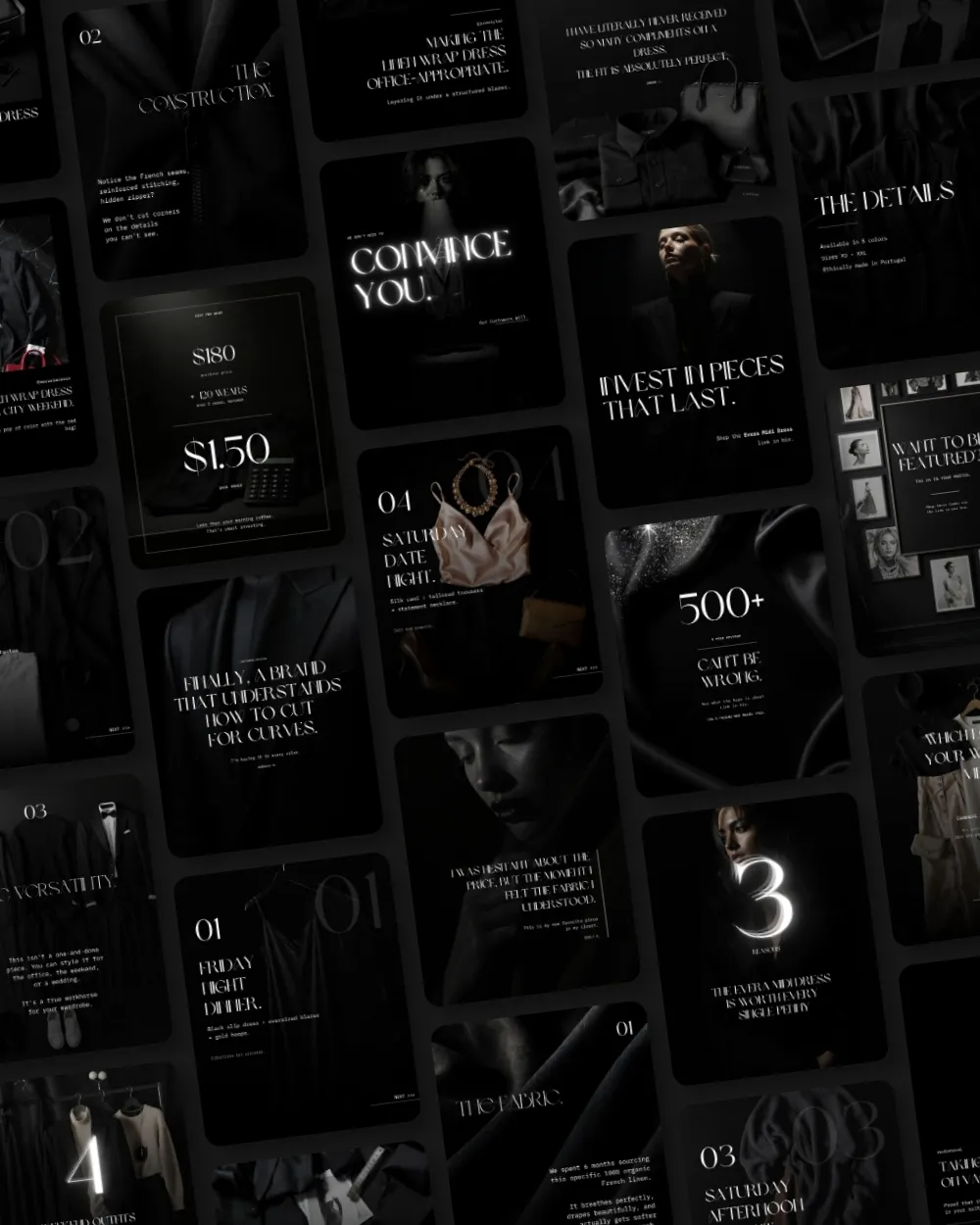 Noir Editorial Instagram Carousels Kit